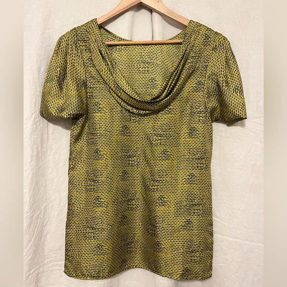 Rachel Zoe Tops - Draped back golden yellow silk top